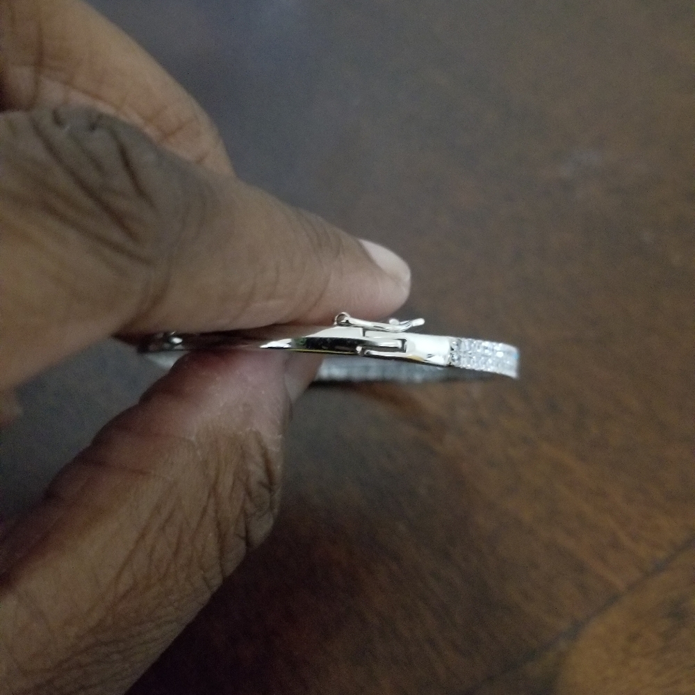 Baby Sterling Silver CZ Bangle - Picture 4 of 6